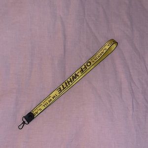 off white yellow key chain